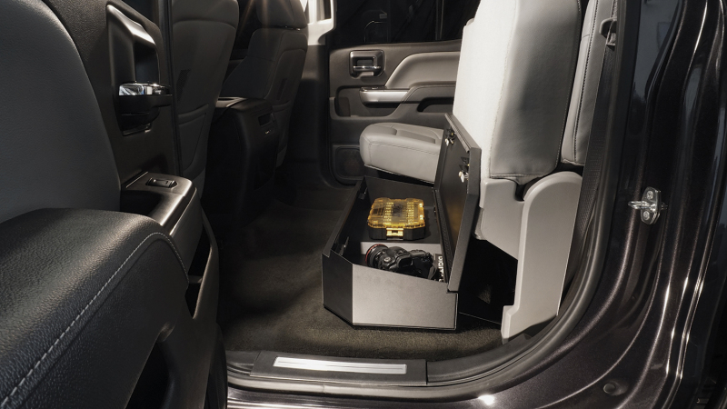 GMC Sierra 3500HD Underseat Lockbox - Rear 60% Bench Seat - Tuffy Products - 2/3 Length with Keyed Lock - Black - `07-`19